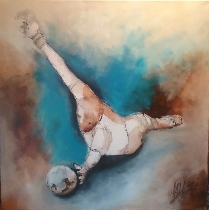 Painting titled "Sport" by Hans-Peter Amherd, Original Artwork, Acrylic