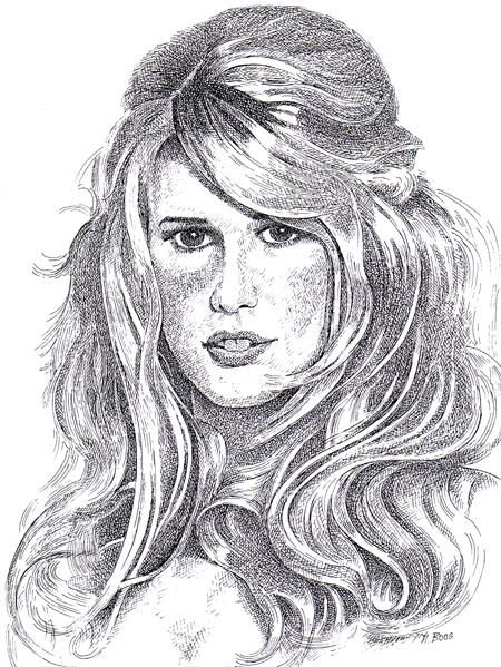 Drawing titled "Claudia Schiffer" by Hans Boos, Original Artwork, Other