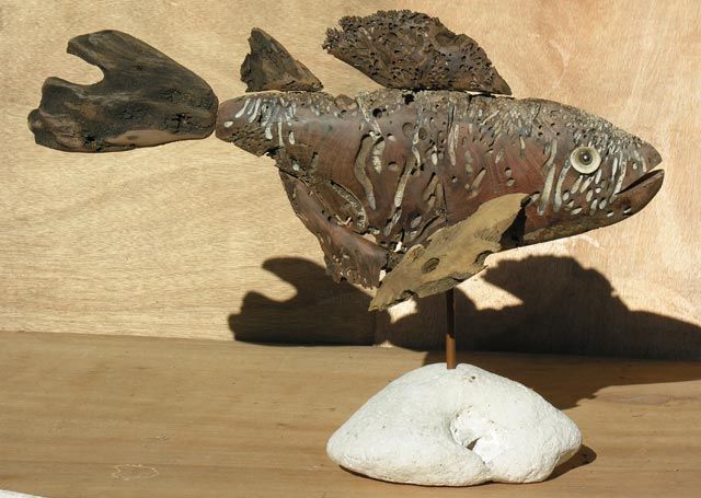 "poisson aito" başlıklı Heykel Hansjorg Stubler tarafından, Orijinal sanat