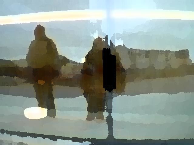 Painting titled "As in a mirror" by Lillemor Hansson, Original Art, Oil