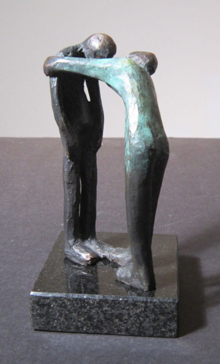 Sculpture titled "Help me" by Bozena Happach, Original Artwork, Metals