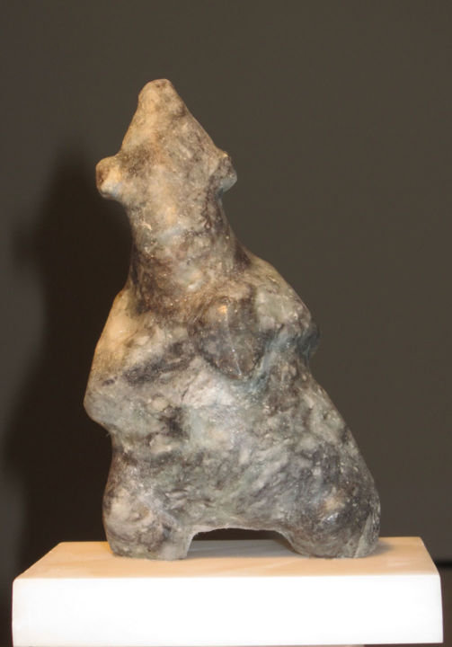 Sculptuur getiteld "Dancing Bear 2" door Bozena Happach, Origineel Kunstwerk, Steen