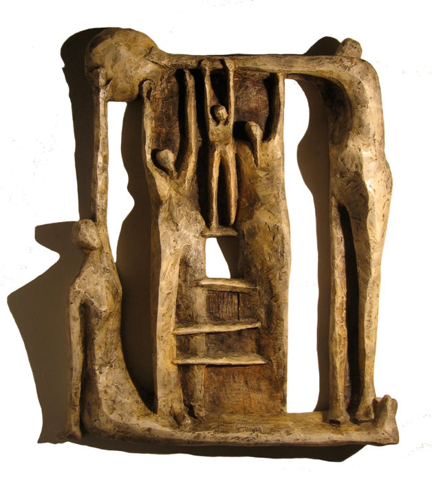 Skulptur mit dem Titel "Support" von Bozena Happach, Original-Kunstwerk, Giesserei