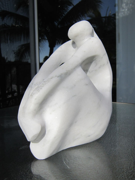 Sculpture titled "Reveuse" by Bozena Happach, Original Artwork, Stone