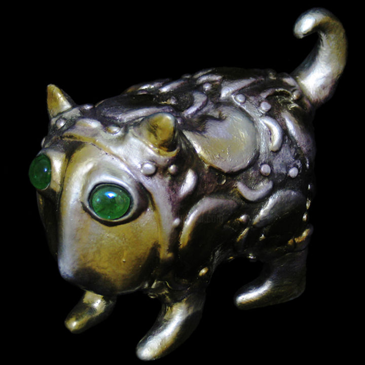Скульптура под названием "Cat" - Gera, Подлинное произведение искусства, Керамика