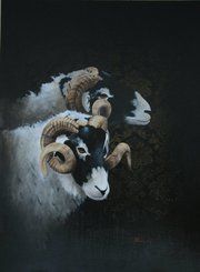 Картина под названием "Ram #2" - R Michael Palmer, Подлинное произведение искусства
