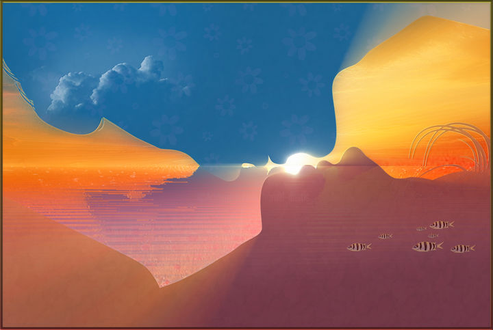 Artes digitais intitulada "Ciel et Terre.jpg" por Harald Dastis, Obras de arte originais, Trabalho Digital 2D