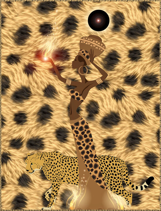 "L'africaine" başlıklı Dijital Sanat Harald Dastis tarafından, Orijinal sanat, Dijital Resim