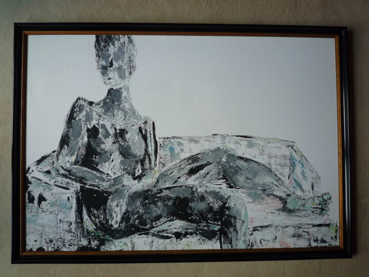 Картина под названием "Odaliske 4" - Harald Lange, Подлинное произведение искусства, Акрил Установлен на картон