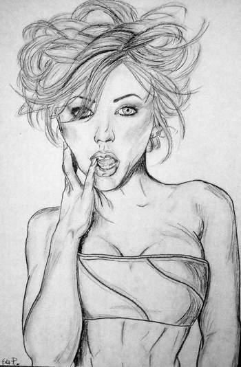 Drawing titled "Christina Aguilera" by Eva Corlew, Original Artwork
