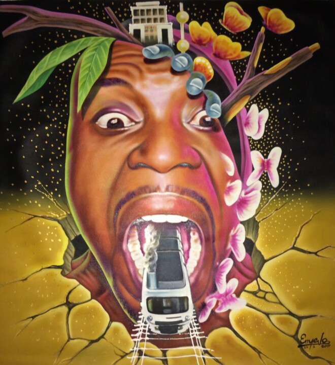 "toile-cg.jpg" başlıklı Tablo Hardy Ngoma tarafından, Orijinal sanat, Ev dekoru