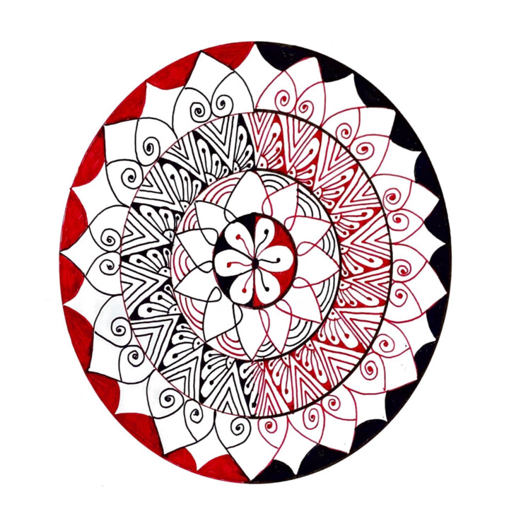 Dessin intitulée "The Spiral" par Hargun Bhatia, Œuvre d'art originale, Stylo gel