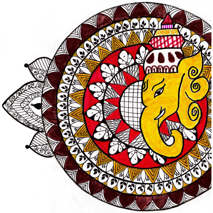 "Lord Ganesha" başlıklı Resim Hargun Bhatia tarafından, Orijinal sanat, Jel kalem