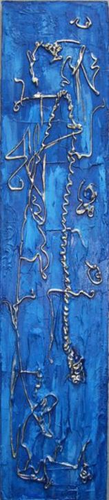 Sculpture titled "Oblong bleu" by S Eymond Laritaz, Original Artwork