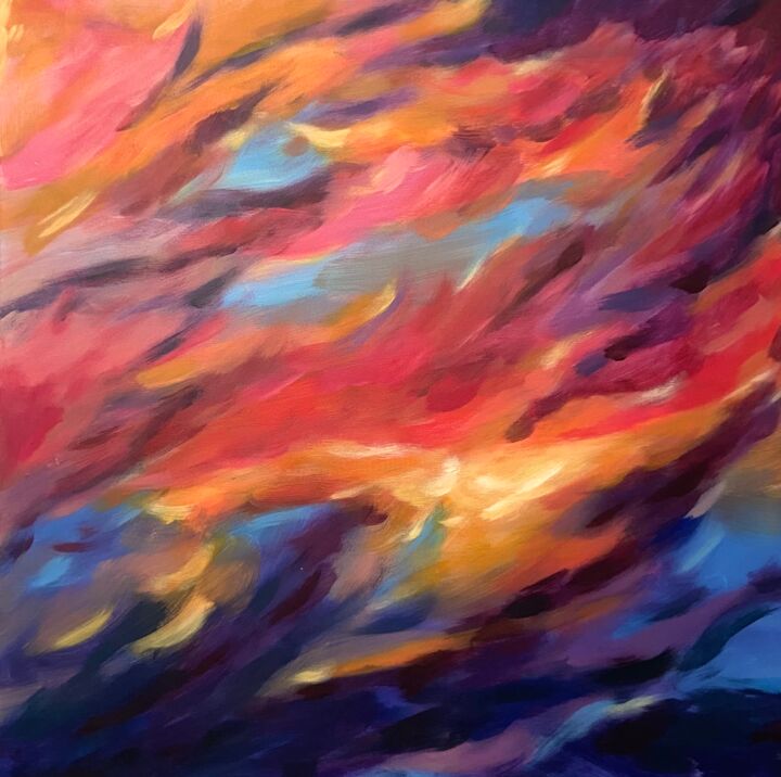 Painting titled "Passion solaire" by Harmony Juin, Original Artwork, Acrylic