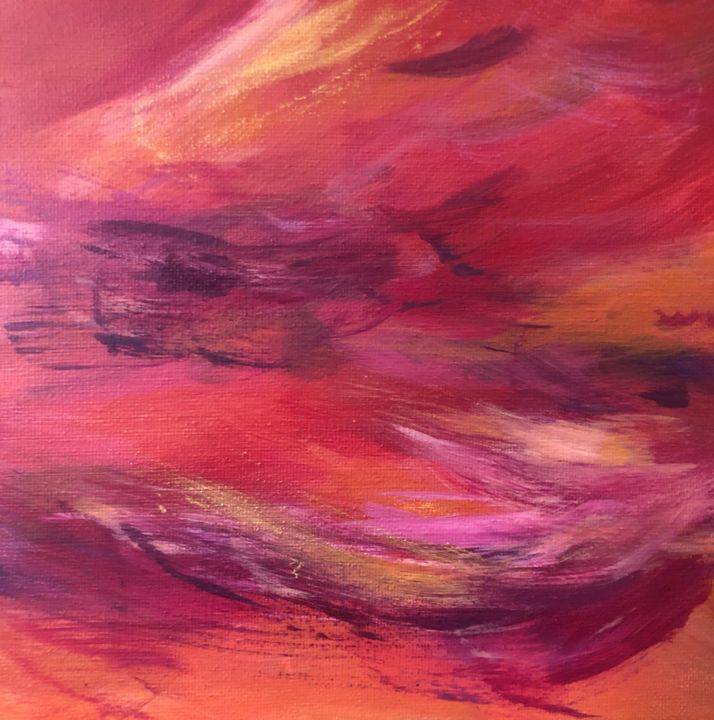 Peinture intitulée "Onirisme vermeil #2" par Harmony Juin, Œuvre d'art originale, Acrylique