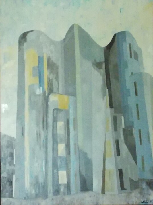 Painting titled "Gehry-Bau Neuer Zol…" by Harry Lübke (hARRY), Original Artwork, Oil
