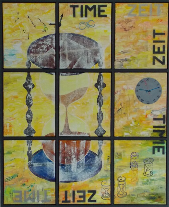 Malerei mit dem Titel "ZEIT" von Harry Lübke (hARRY), Original-Kunstwerk, Öl