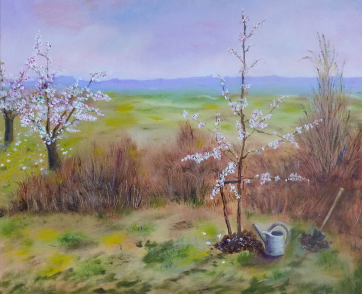 Peinture intitulée "le-printemps.jpg" par H. Oriaut, Œuvre d'art originale, Huile