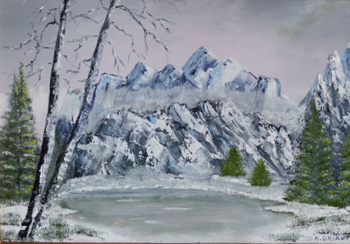 Peinture intitulée "la-montagne.jpg" par H. Oriaut, Œuvre d'art originale, Huile