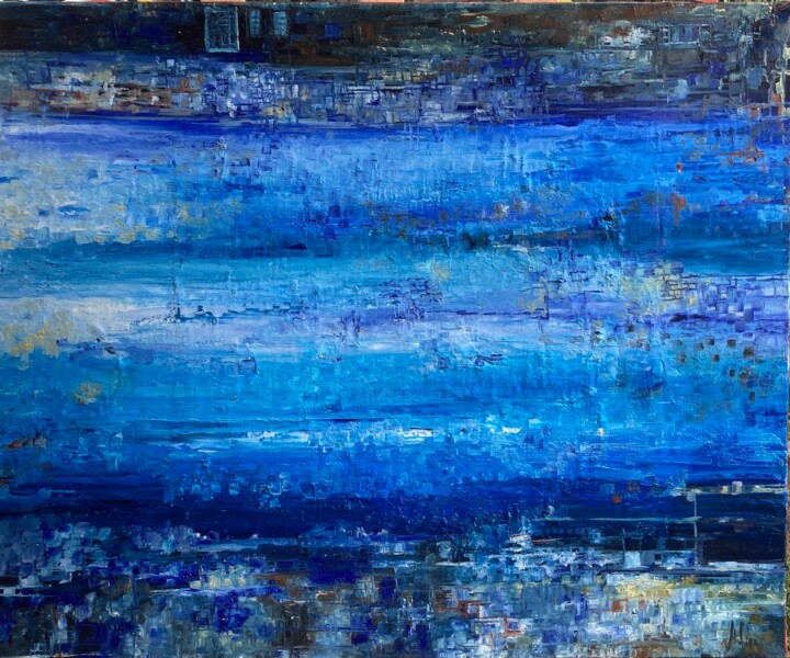 Painting titled "Composition bleu" by Hartiste, Original Artwork, Oil