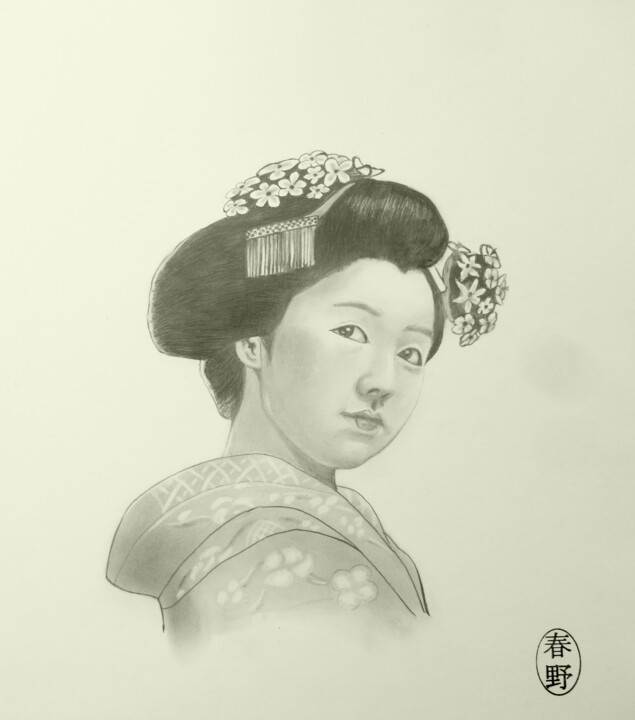 Σχέδιο με τίτλο "Impertinente" από 春野紋, Αυθεντικά έργα τέχνης, Γραφίτης