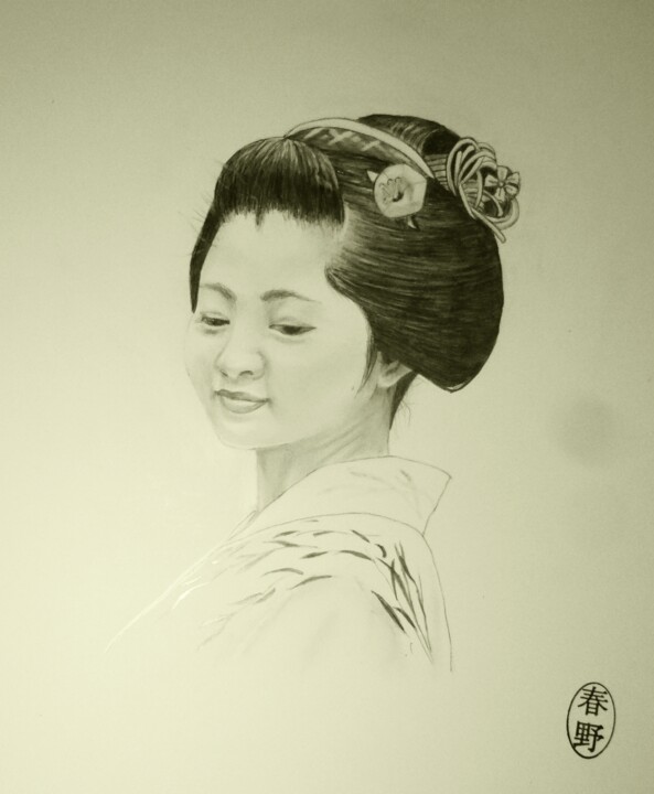 Disegno intitolato "Paisible" da Chun Ye Wen, Opera d'arte originale, Grafite