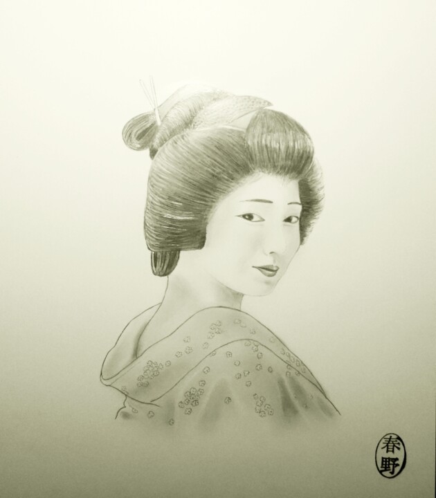 图画 标题为“Aguicheuse” 由春野紋, 原创艺术品, 石墨
