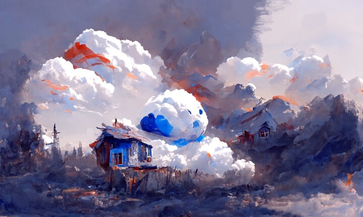 Peinture intitulée "Cloudshadow" par Hary, Œuvre d'art originale, Impression numérique Monté sur Châssis en bois