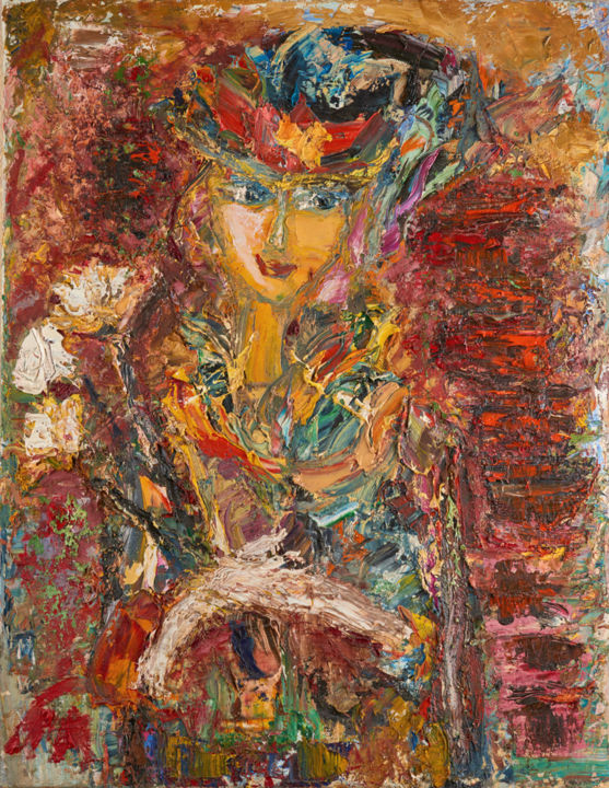 Pintura titulada "Елена" por Dr Hasai Aliev, Obra de arte original, Oleo