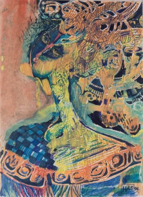 Картина под названием "Portrait of woman" - Hasmik Avetisyan, Подлинное произведение искусства