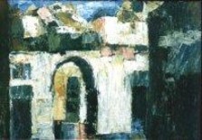 Painting titled "Ruelle à Essaouira" by Hassan Barrak, Original Artwork, Oil