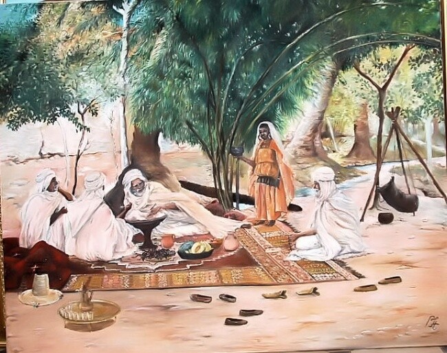 Pittura intitolato "D'après M.Bompard :…" da Hassina Bouglam, Opera d'arte originale