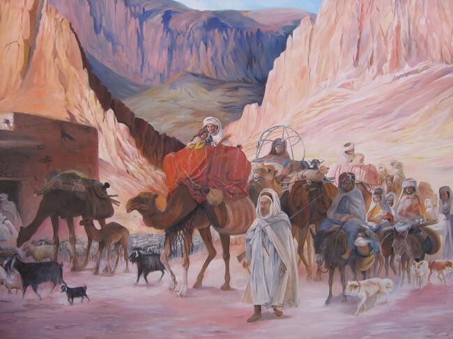 Painting titled "D'après E.Girardet…" by Hassina Bouglam, Original Artwork