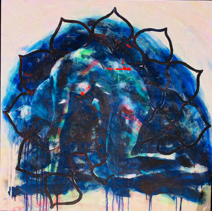 Malerei mit dem Titel "Chitta Vritti Nirod…" von Hatice Türkeli, Original-Kunstwerk, Acryl Auf Andere starre Platte montiert