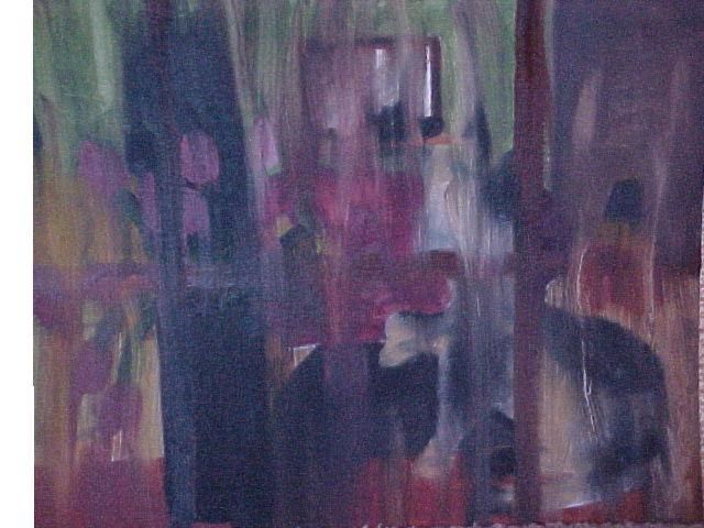 Painting titled "Rainy Window" by Hattie Belden, Original Artwork