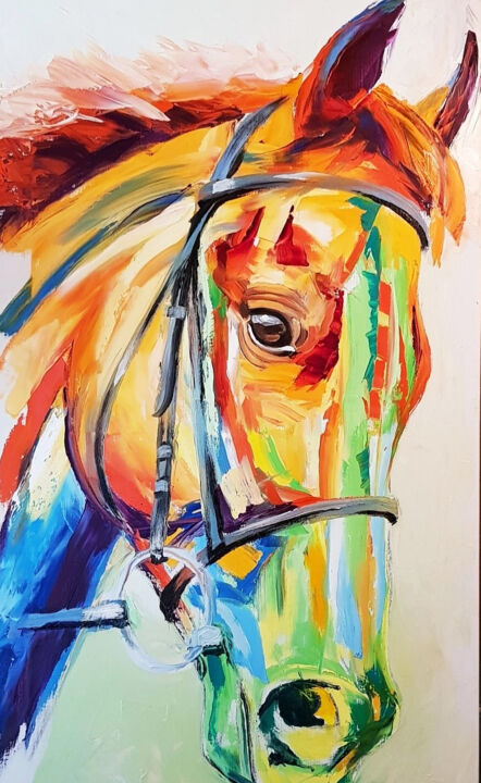 Painting titled "Thoroughbred" by Daniel Havel, Original Artwork, Oil