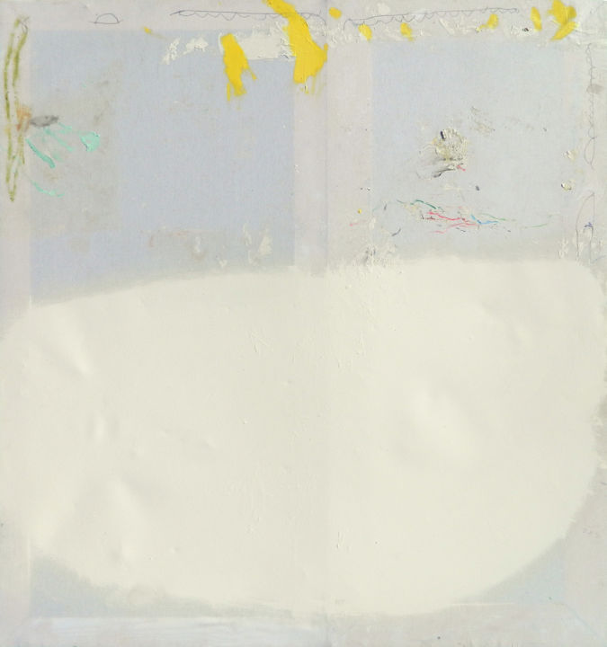 Painting titled "Large White Paintin…" by Havlini, Original Artwork, Acrylic Mounted on Wood Stretcher frame