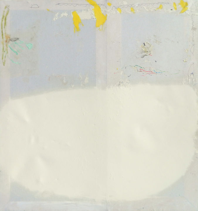 Painting titled "Large White Paintin…" by Havlini, Original Art, Acrylic Mounted on Stretcher frame