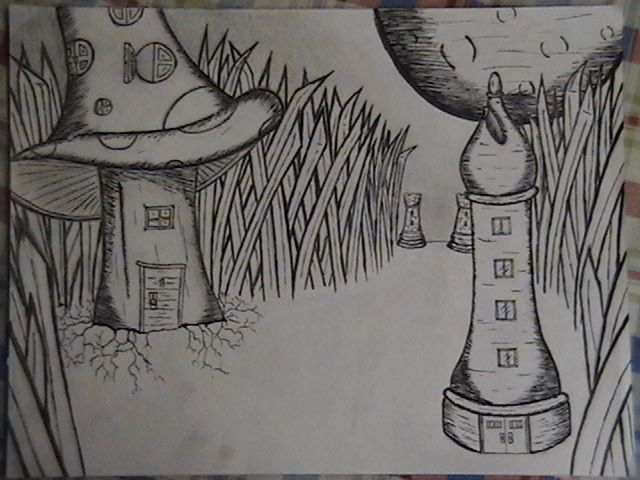 Dibujo titulada "Mushroom Chess" por Havok, Obra de arte original, Otro