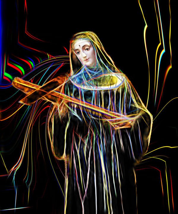 Arts numériques intitulée "Bless You" par Haward Harris, Œuvre d'art originale, Peinture numérique Monté sur Aluminium