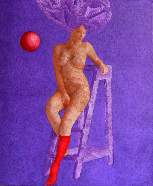 "Woman & Rope   9" başlıklı Tablo Haydar Ekinekk tarafından, Orijinal sanat, Petrol