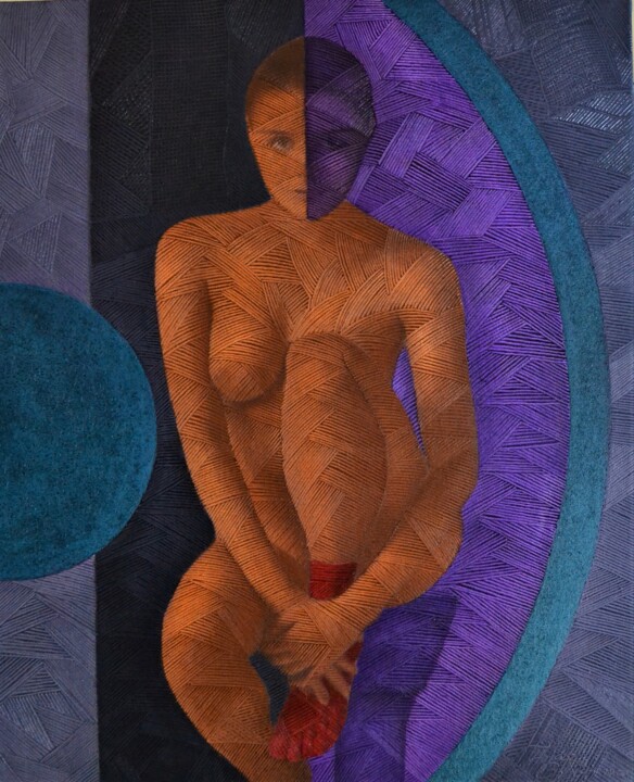 "Sitting Nude" başlıklı Tablo Haydar Ekinekk tarafından, Orijinal sanat, Petrol