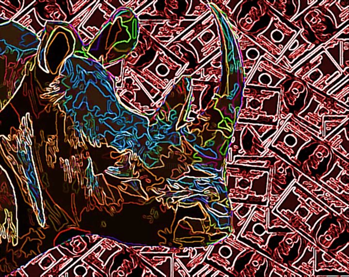 Цифровое искусство под названием "Ceratotherium simum." - Haydee Lehttys, Подлинное произведение искусства, Цифровая живопись