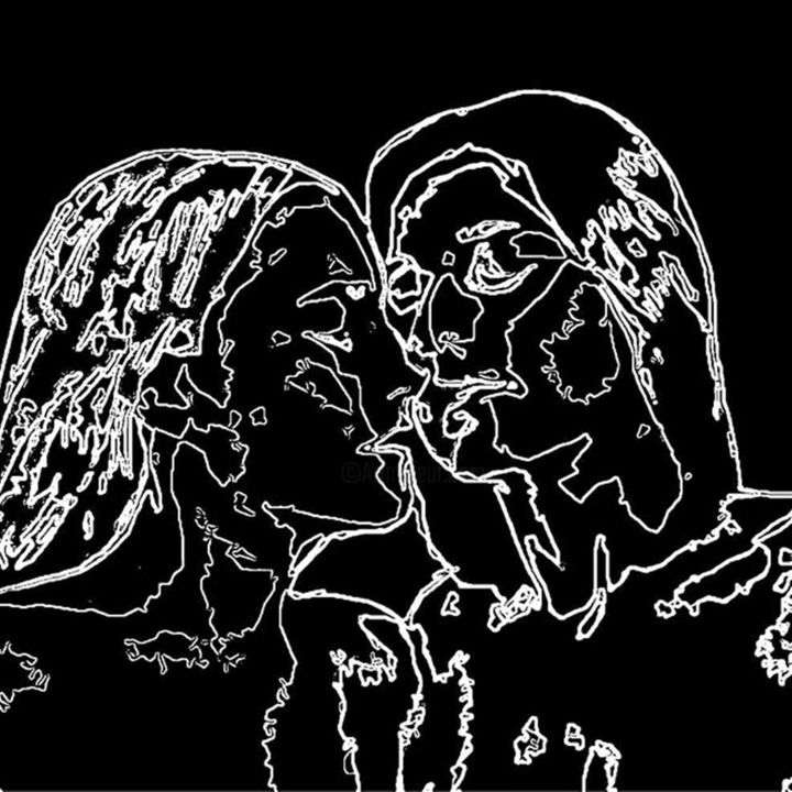 Arte digital titulada "Kiss me." por Haydee Lehttys, Obra de arte original, Pintura Digital