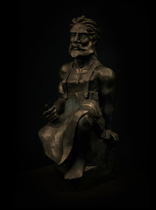 Скульптура под названием "Stone sculptor" - Hayk Hovhannisyan, Подлинное произведение искусства, Бронза