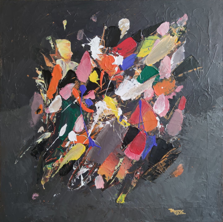 Картина под названием "Abstraction-20" - Hayk Miqayelyan, Подлинное произведение искусства, Масло Установлен на Подрамник