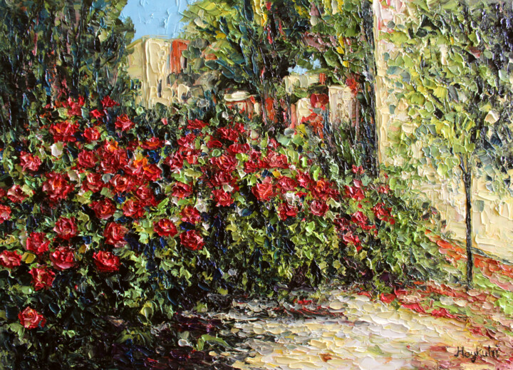 Painting titled "Roses" by Haykuhi Khachatryan, Original Artwork, Oil
