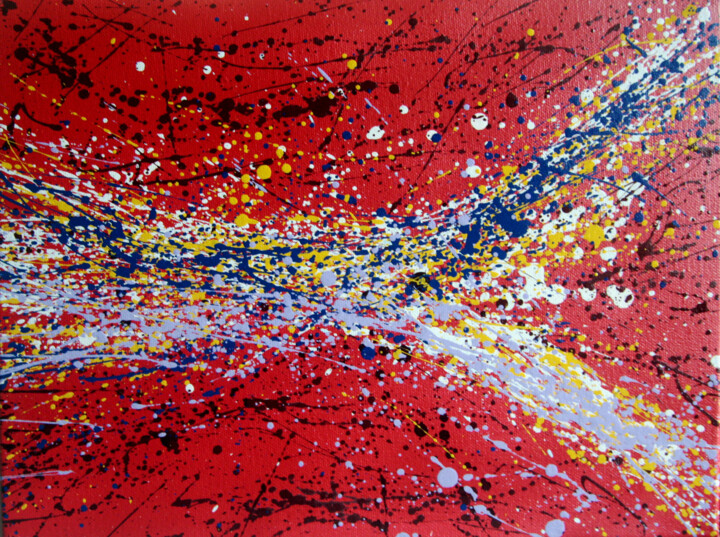 Peinture intitulée "HAYVON RED impacts,…" par Hayvon, Œuvre d'art originale, Acrylique