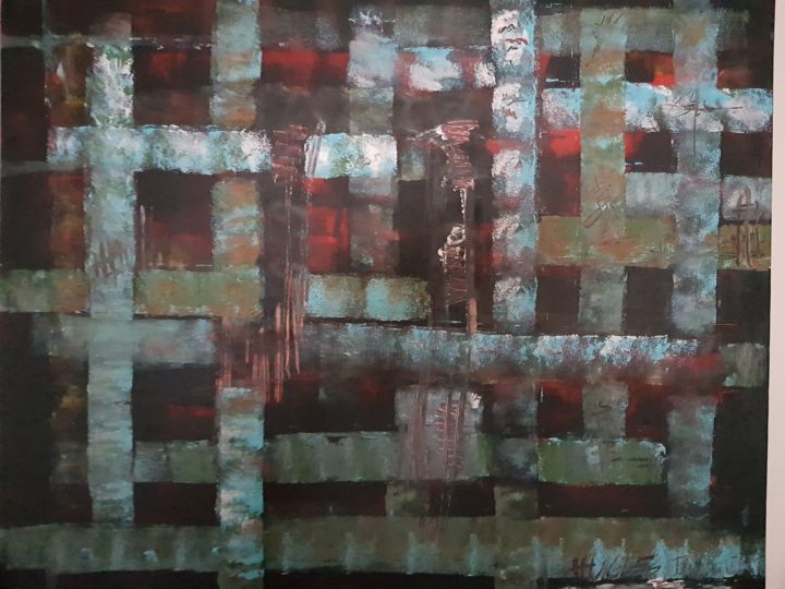 Painting titled "REFLEXION NOIRES -…" by Hugh, Hugues Burger, Original Artwork